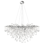 Люстра подвесная с прозрачными стеклянными подвесками в форме капель Диаметр 100 см Droplet Chandelier варинант исполнения - 12 | Loft Concept в Костроме