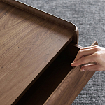 Прикроватный деревянный столик с 2-мя ящиками Moon Walnut Furniture варинант исполнения - 9 | Loft Concept в Костроме