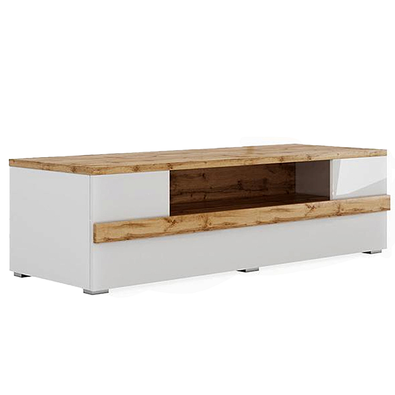ТВ-тумба с белым глянцевым фасадом Grace of Furniture Глянцевый белый Дуб вотан ТВ-тумба с белым глянцевым фасадом Grace of Furniture Глянцевый белый Дуб вотан в Костроме | Loft Concept