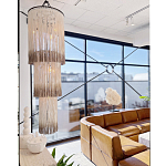 Люстра круглая трехъярусная из бахромы Milk Gradient Braided Fringe варинант исполнения - 3 | Loft Concept в Костроме