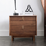 Прикроватный деревянный столик с ящиками Moon Walnut Furniture варинант исполнения - 2 | Loft Concept в Костроме