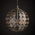 Люстра в форме шара с декором из круглых декоративных элементов Bright Shell Discs варинант исполнения - 3 | Loft Concept в Костроме