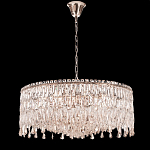 Люстра круглая с хрустальными подвесками на серебряном каркасе Roul Crystal Light варинант исполнения - 7 | Loft Concept в Костроме