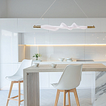 Люстра горизонтальная с волнистым белым плафоном Golden Swirl варинант исполнения - 11 | Loft Concept в Костроме