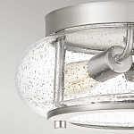 Потолочный светильник цвета никель с плафоном из прозрачного фактурного стекла Quoizel варинант исполнения - 2 | Loft Concept в Костроме