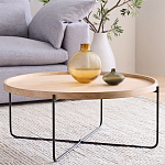 Журнальный стол с круглой деревянной столешницей Urban Style Space варинант исполнения - 2 | Loft Concept в Костроме