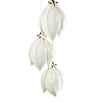 Подвесной светильник светодиодный с 6-ю белыми плафонами в виде цветов Flower Light Gold варинант исполнения - 3 | Loft Concept в Костроме