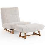 Кресло с обивкой букле Lino White  Boucle Armchair варинант исполнения - 6 | Loft Concept в Костроме