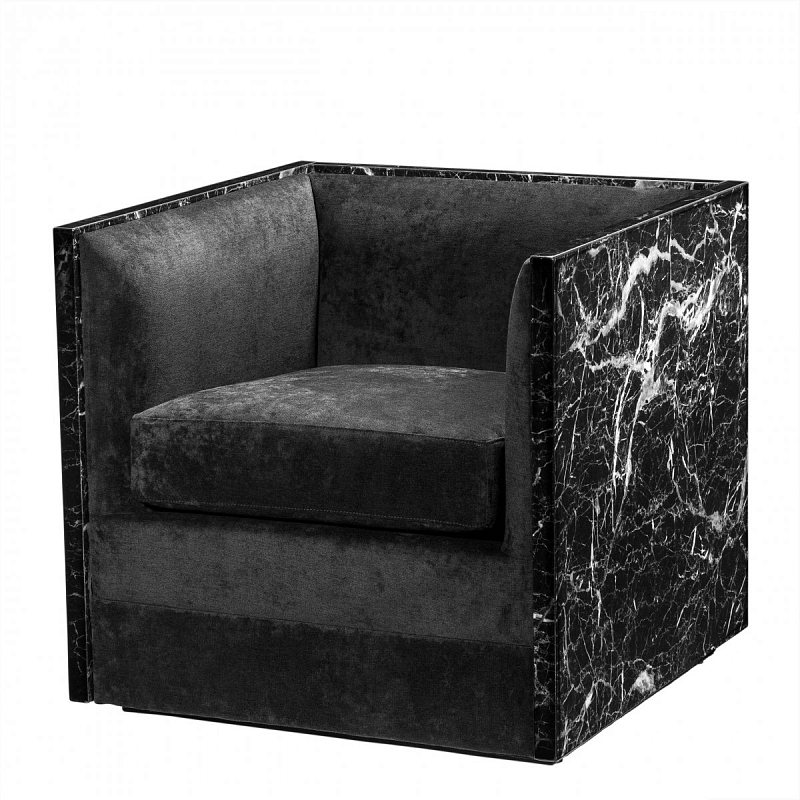 Кресло Eichholtz Chair Calabria Черный Черный Мрамор Nero Кресло Eichholtz Chair Calabria Черный Черный Мрамор Nero в Костроме | Loft Concept