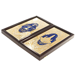 Нарды настольные из натурального камня лазурит и долерит Backgammon from Stone варинант исполнения - 14 | Loft Concept в Костроме