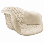 Барный стул со спинкой и подлокотниками на 4-х деревянных ножках Кремовый Велюр Ava Charm варинант исполнения - 2 | Loft Concept в Костроме