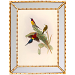 Постер с изображением птиц и цветов в зеркальной раме Blooming Birds Poster варинант исполнения - 4 | Loft Concept в Костроме