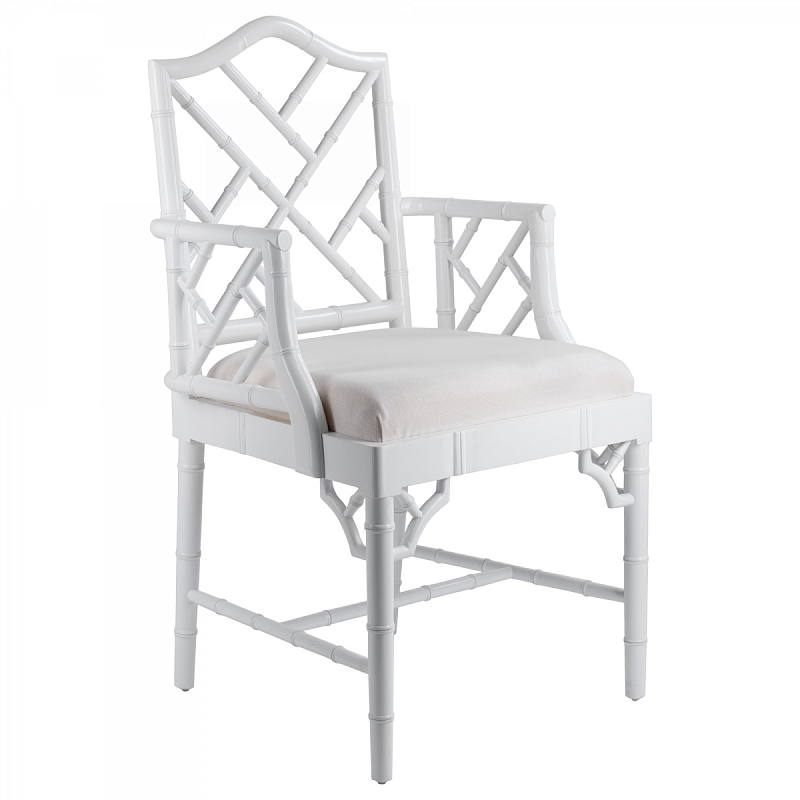 White Chippendale Arm Chair Белый White Chippendale Arm Chair Белый в Костроме | Loft Concept