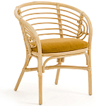 Кресло из ротанга с сиденьем из велюра Vini Rattan Armchair варинант исполнения - 1 | Loft Concept в Костроме