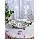 Блюдо овальное из голубого фарфора с ручками в виде бабочек и цветочным рисунком Blue Garden варинант исполнения - 6 | Loft Concept в Костроме