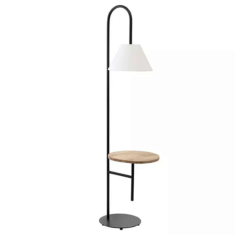 Торшер с полкой для хранения Floor Lamp with Storage Shelf Белый Черный Торшер с полкой для хранения Floor Lamp with Storage Shelf Белый Черный в Костроме | Loft Concept