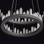 Люстра с двумя кольцами черного цвета с хрустальными элементами QUARTZ CRYSTAL варинант исполнения - 10 | Loft Concept в Костроме