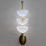 Бра с 3-мя мраморными плафонами в форме чаши Warm Marble Light варинант исполнения - 4 | Loft Concept в Костроме