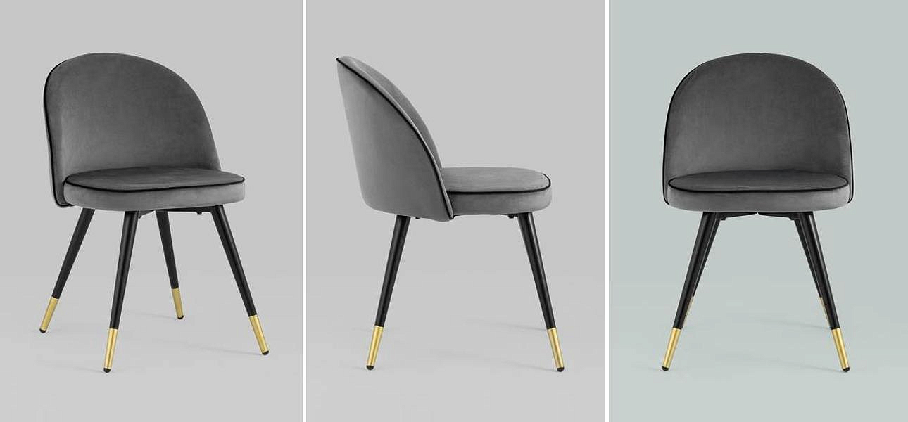 Стул Cooper Chair LUX Серый Велюр Стул Cooper Chair LUX Серый Велюр - Loft-Concept в Костроме