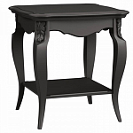 Стол журнальный черный из массива бука с полкой в стиле прованс Black Provence варинант исполнения - 2 | Loft Concept в Костроме