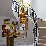 Люстра креативная из дисков цвета латунь Constellation Light and Style варинант исполнения - 5 | Loft Concept в Костроме