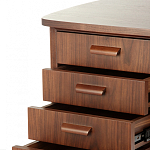 Дизайнерский письменный стол округлой формы с 4-мя ящиками и дверкой с полочками Rili варинант исполнения - 4 | Loft Concept в Костроме