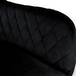 Барный стул вращающийся со спинкой и подлокотниками Douglas Rhombus Черный Велюр варинант исполнения - 3 | Loft Concept в Костроме