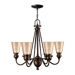 Люстра бронзового цвета с конусными плафонами из бежевого стекла Hinkley варинант исполнения - 2 | Loft Concept в Костроме