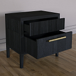 Прикроватная Тумбочка Primo с двумя ящиками Черный дуб варинант исполнения - 6 | Loft Concept в Костроме