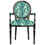 Стул из натурального бука с подлокотниками Ikat Pattern бирюзовый варинант исполнения - 1 | Loft Concept в Костроме