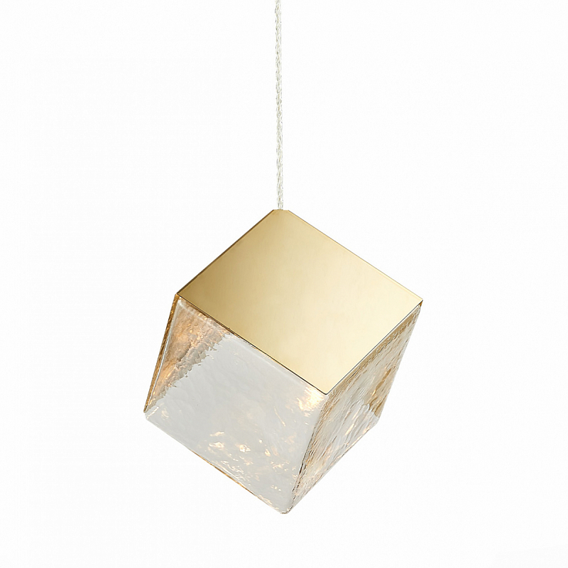 Подвесной светильник Lamp golden cube Золотой Прозрачный Подвесной светильник Lamp golden cube Золотой Прозрачный в Костроме | Loft Concept