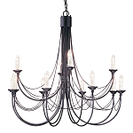 Люстра черного цвета ручной работы с канделябрами и переплетенной проволочной драпировкой Elstead Lighting варинант исполнения - 1 | Loft Concept в Костроме