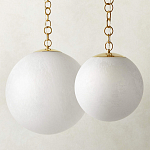 Подвесной светильник в форме шара из белого текстурного стекла Atmosphere варинант исполнения - 2 | Loft Concept в Костроме