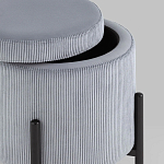 Серо-голубой пуф на черных ножках SANJAY варинант исполнения - 3 | Loft Concept в Костроме