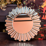 Зеркало круглое с лучами из зеркальных фацетов Silver Facet варинант исполнения - 3 | Loft Concept в Костроме