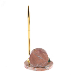 Часы настольные с шариковой металлической ручкой из натурального камня Stone Clock варинант исполнения - 9 | Loft Concept в Костроме