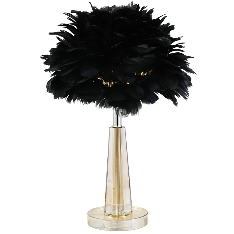 Настольная лампа с перьями Plumage Black Table Lamp Хром Черный Прозрачный Настольная лампа с перьями Plumage Black Table Lamp Хром Черный Прозрачный в Костроме | Loft Concept
