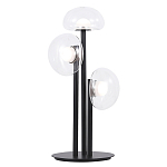 Настольная лампа с тремя прозрачными куполообразными плафонами и черным металлическим основанием Flos Wireline Lighting варинант исполнения - 1 | Loft Concept в Костроме