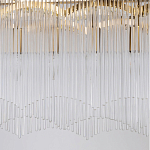 Люстра прямоугольная на цепях с прозрачными трубками и волнистым краем Nembus варинант исполнения - 5 | Loft Concept в Костроме