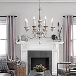 Люстра серебряного цвета с состаренным эффектом и декоративным подвесным шаром Kichler варинант исполнения - 3 | Loft Concept в Костроме