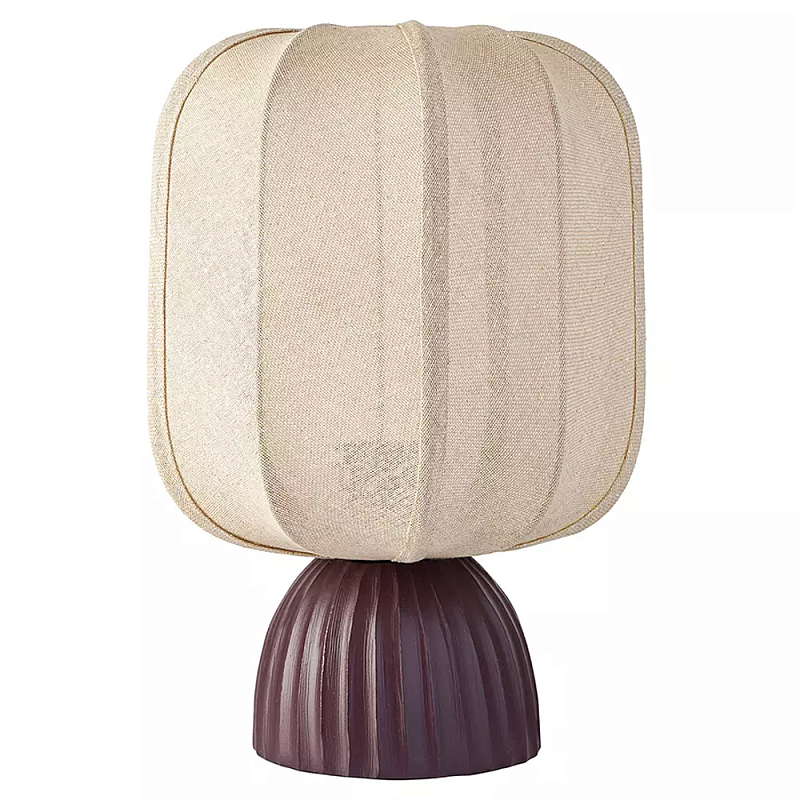 Настольная лампа с фактурным основанием и бежевым тканевым абажуром Modern Textured Table Lamp Бежевый Вишневый Настольная лампа с фактурным основанием и бежевым тканевым абажуром Modern Textured Table Lamp Бежевый Вишневый в Костроме | Loft Concept