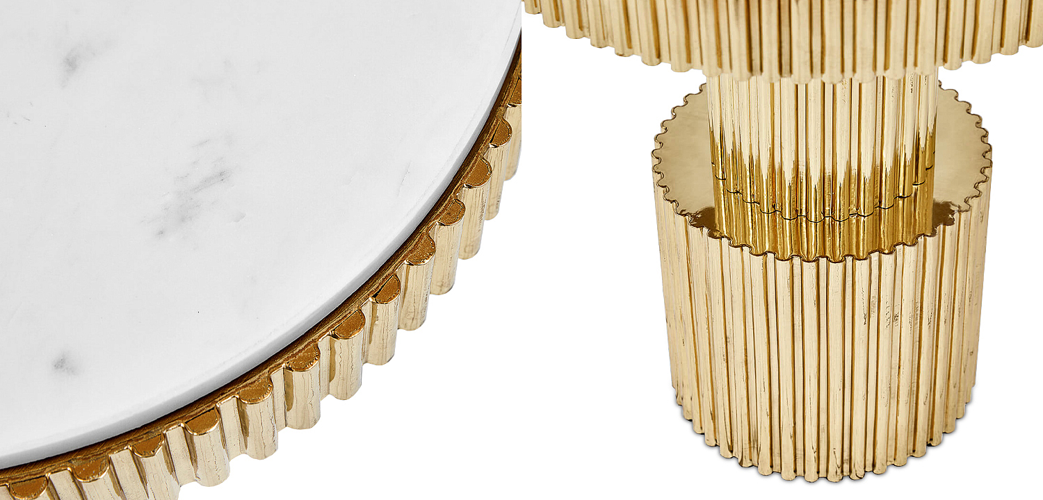 Приставной стол Brass Column Side Table Приставной стол Brass Column Side Table - Loft-Concept в Костроме