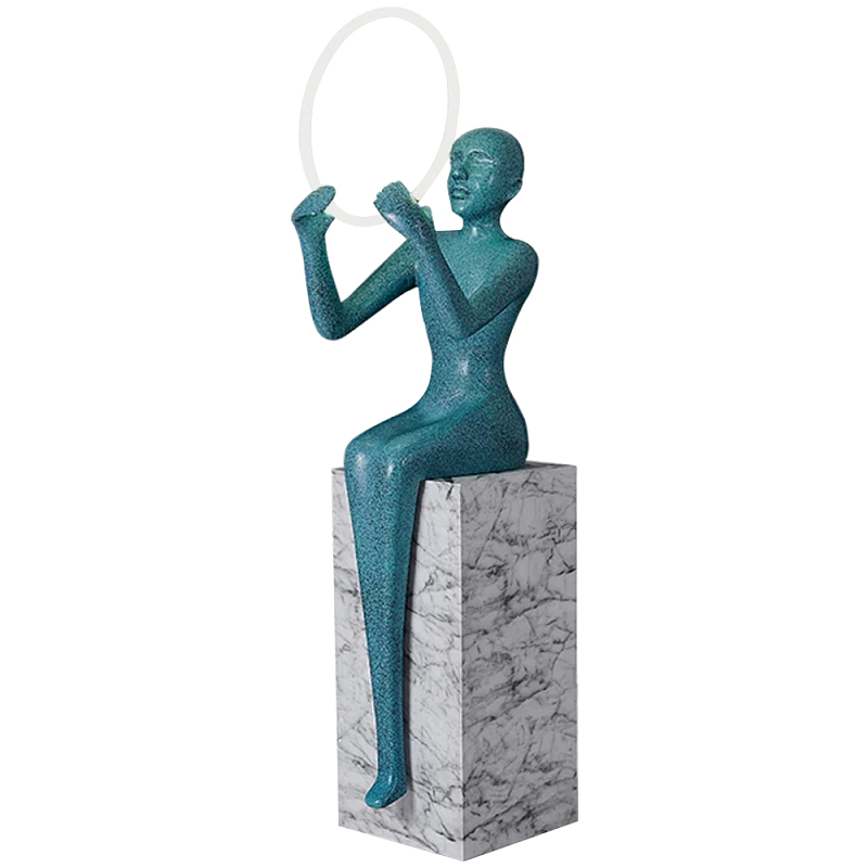 Торшер Statue In The Clouds Floor Lamp Бирюзовый Белый Мрамор Bianco Серый Торшер Statue In The Clouds Floor Lamp Бирюзовый Белый Мрамор Bianco Серый в Костроме | Loft Concept