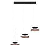 Люстра подвесная с тремя матовыми черными плафонами Obsidian Touch варинант исполнения - 2 | Loft Concept в Костроме