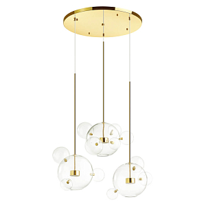 Люстра Transparent Bubble Chandelier Gold Circle