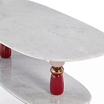 Дизайнерский журнальный стол на 2-х фигурных ножках с подстольем Lycad варинант исполнения - 2 | Loft Concept в Костроме