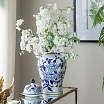 Ваза с крышкой и синим цветочным узором Blue & White Ornament  варинант исполнения - 7 | Loft Concept в Костроме