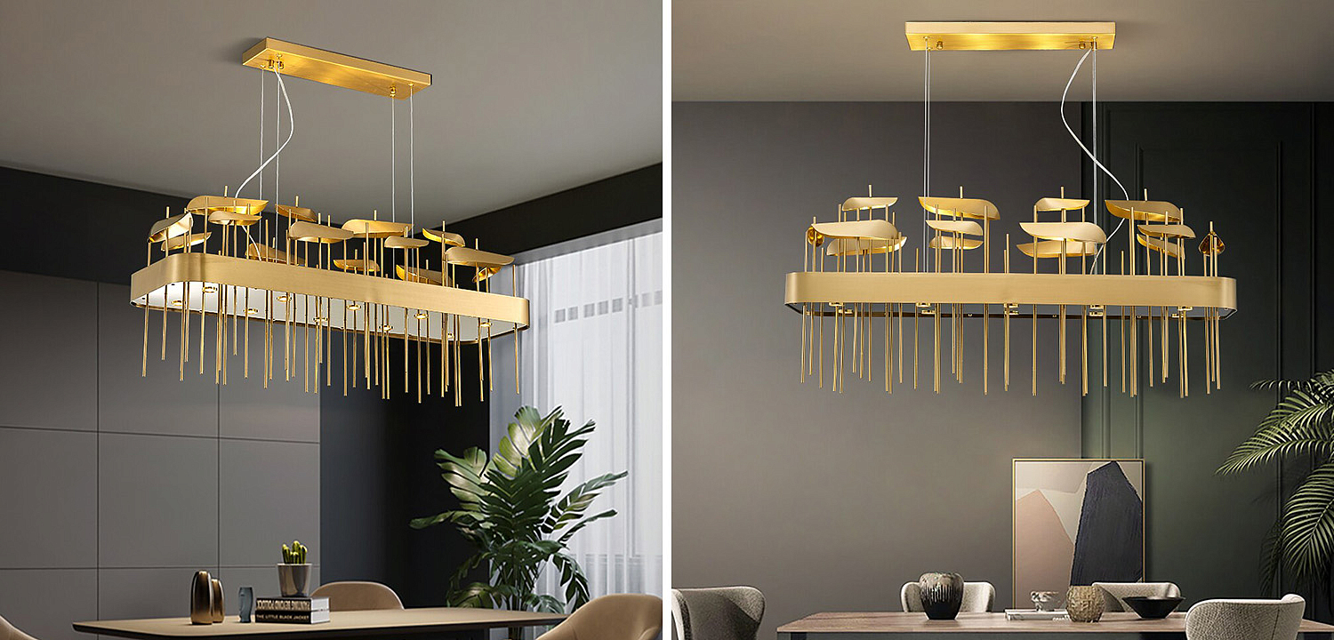 Светодиодная дизайнерская инсталляция ANODINE Perlina Rectangle Chandelier Светодиодная дизайнерская инсталляция ANODINE Perlina Rectangle Chandelier - Loft-Concept в Костроме