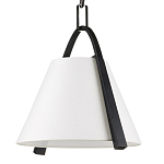 Подвесной светильник в форме конуса с белым тканевым абажуром и чёрным каркасом Stylish Solution варинант исполнения - 3 | Loft Concept в Костроме