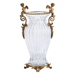 Ваза прозрачная с бронзовыми ручками в виде ангелов Eden Garden варинант исполнения - 1 | Loft Concept в Костроме